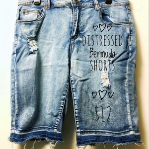 Distressed Bermuda Shorts
